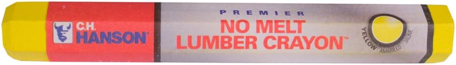 CH Hanson 10385 Yellow Premier Lumber Crayon - 12 Count