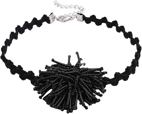 Yazilind Noir Dentelle Ras Du Cou Femmes Ondulation Réglable
