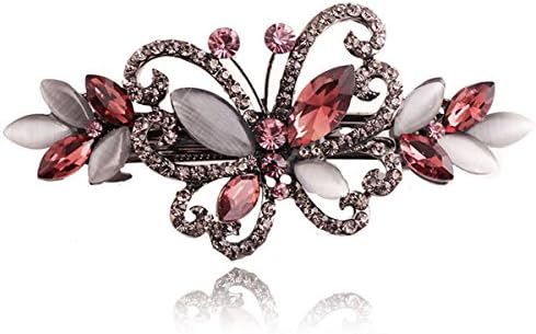 ZOONAI Women Girls Vintage Rhinestone Butterfly Hair Clip Barrette Hair Accessories (Purple)