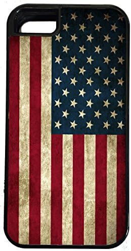 American Flag Black 2in1 Hardshell with Rubber Insert Case for iPhone 5/5S