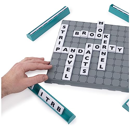 Upwords, Word Game with Stackable Letter Tiles & Rotating Game Board