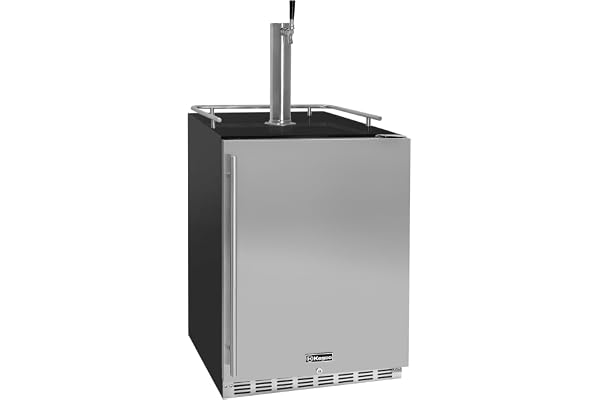 Kegco Kegerator 24" Wide Single Tap Black/Stainless Steel Undercounter Beer Dispenser HK38BSU-1