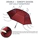 Rainlax Windproof Golf umbrella 62 Inch Extra Large Double Canopy Automatic Open Outdoor Rain&Wind Umbrellas (Wine)