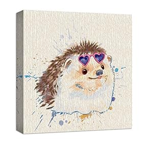 Canvas Wall Art Cute Abstract Animals Painting Artwork for Home Prints Framed - 12x12 inches