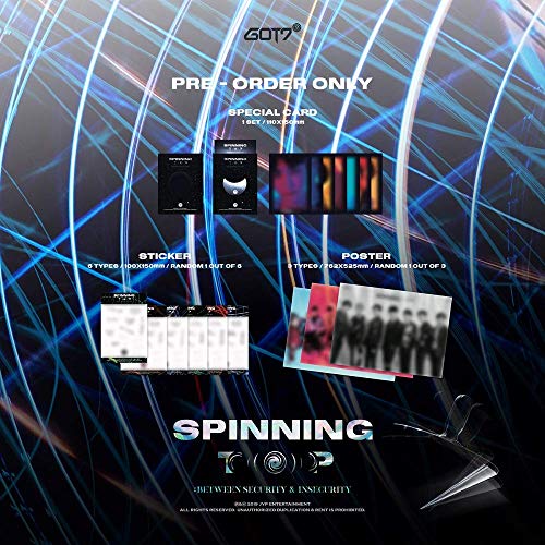 K-POP JYP GOT7 - New Comeback Album [Spinning TOP] (Random version) CD + Photocards + Photobook + Pre-Order Benefit + Folded Poster + Extra Photocards Set - Thumbnail 3