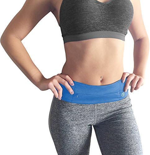 Fitness Running Belt Waist Pack - by Perdy Body. Reversible Money Belt Fanny Pack Holder for Phone, Money, Passport, Running, Hiking, Gym, Yoga, Travel