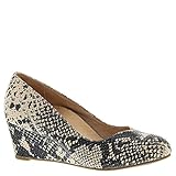 Vionic With Orthaheel Womens Antonia Mid Wedge Pump Shoes, Natural Snake, US 9