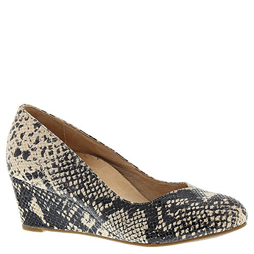 Vionic With Orthaheel Womens Antonia Mid Wedge Pump Shoes, Natural Snake, US 9