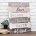P. Graham Dunn Grateful Love Believe Thankful Faith Blessed Grey 17 x 24 Inch Solid Pine Wood Skid Wall Plaque Sign