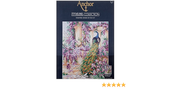 Anchor Maia The Peacock Counted Cross Stitch Kit, 16 By 12-Inch (505518520335)