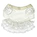 Luxury Lace Pearl Dog Dress for Cat Pet Dog Skirt Embroidery Dog Wedding Dress Apparel Summer Dog Shirt Clothes (S(Back 11.0
