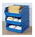 Triton Products 3-235B LocBin Stacking, Hanging, Interlocking Polypropylene Bins 10-7/8-Inch L by 11-Inch W by 5-Inch H Blue 6 CT