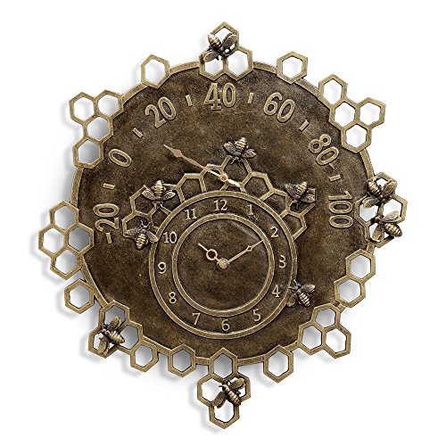Busy Bee Garden Clock & Thermometer