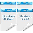 Sticky Easel Pads, 4 Pads, Upgraded Flip Chart Paper, Large Easel Paper for Teachers, Self Stick Easel Paper for White Board, Wall, Windows, 25 x 30 Inches, 30 Sheets/Pad