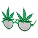 Marijuana Leaf Ganja Bud Pot Weed Fun Novelty Party Sunglasses (Green)