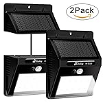 Hiluckey Solar Wall Lights Waterproof Motion Sensor Led Lights Solar Powered Outdoor Night Lights for Garden, Patio, Driveway, Deck, Stairs (2 Pack)