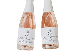 Bridesmaid proposal mini champagne labels, I can't say I do without you, Bridesmaid Proposal Gift, Set of 6