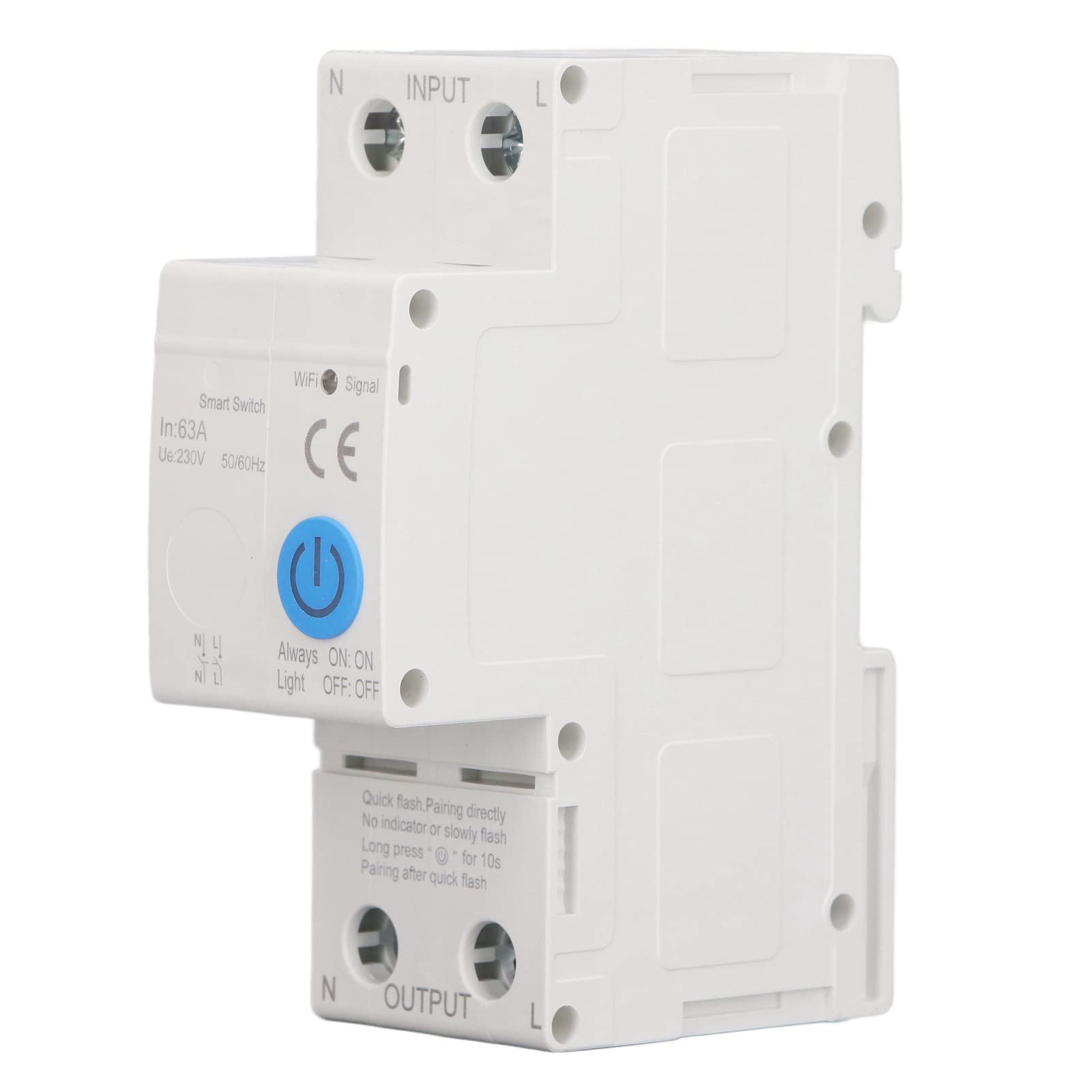 Oumefar Smart Circuit Breaker, 2P 63A Voice Control APP Remote Control Circuit Breaker Switch with Metering AC230V Smart Relay for Smart Home