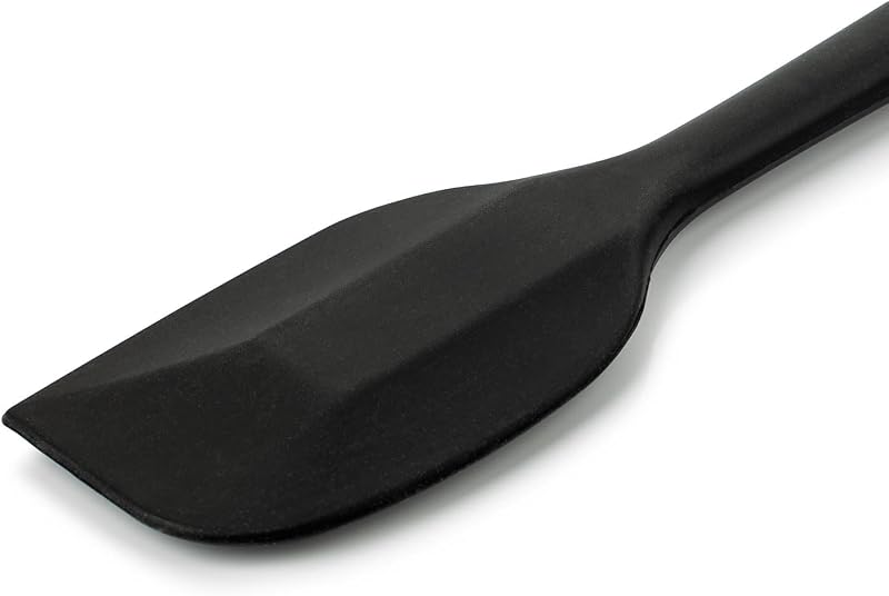 Espátula de silicone plana, retangular e flexível arcos 280 mm para virar, misturar e descolar alimentos na cozinha, língua de silicone profissional, preta
