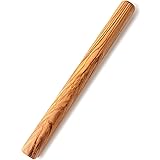 Ideaolives Olive Wood Rolling Pin, Natural Wood Dough Roller, French Rolling Pins for Baking, Non-Toxic Thin Rolling Pin for 