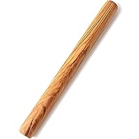 Ideaolives Olive Wood Rolling Pin, Natural Wood Dough Roller, French Rolling Pins for Baking, Non-Toxic Thin Rolling Pin for 