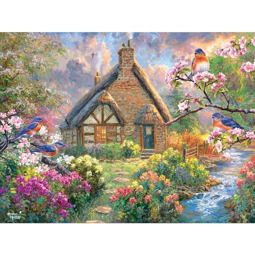 RoseArt - Abraham Hunter Cork Puzzle - Cobblestone Creek - 1000 Piece Jigsaw Pu…
