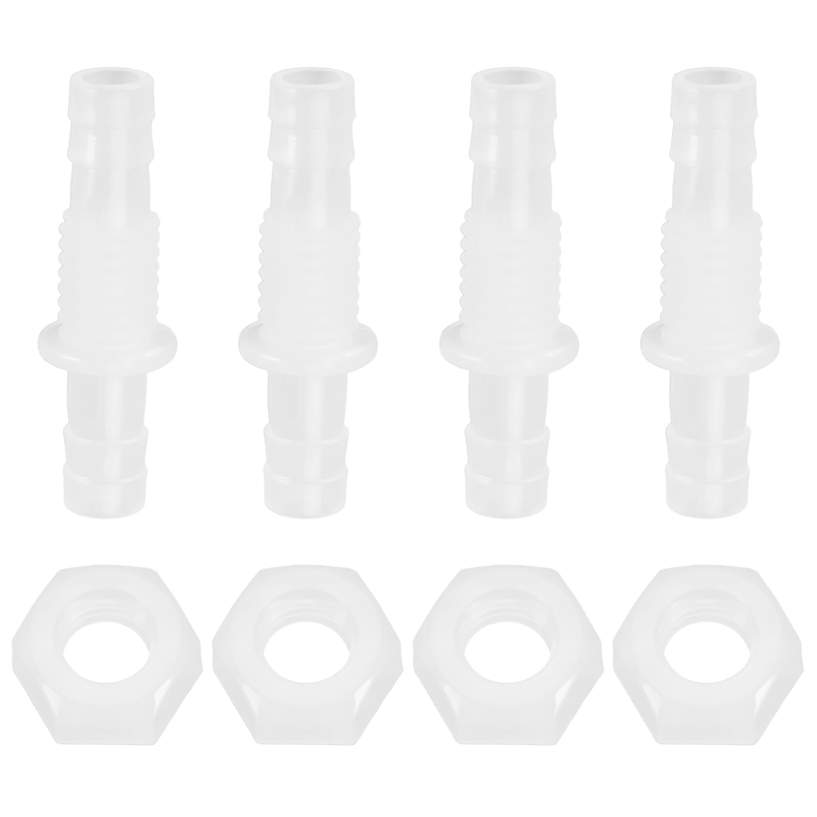 VGOL 4pcs 8mm Plastic Pagoda Connectors Plastic Straight Through Connector Barb Connector Plastic Straight in-Line Connector Plastic Hose Connector Fish Tank Accessories
