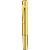 HONG DIAN M2 Mini Brass Fountain Pen with Extra Fine Soft Golden Nib, Sleek Shape Short Pocket Travel Pen (Glossy Brass)