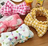 Women Fashion Cute Pink Heart Bowknot Bow Makeup Cosmetic Shower Elastic Hair Band Hairlace Headband