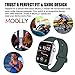 MOOLLY for Watch Band 42mm 44mm, Soft Silicone Watch Strap Replacement Sport Band Compatible with Watch Band Series 5 Series 4 Series 3 Series 2 Series 1 Sport & Edition (42mm 44mm M/L, Olive Green)