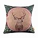 LINKWELL 45x45cm Shabby Chic Look Merry Christmas Collection Deer Christmas Tree Santa Claus Snowman Rabbit Burlap Pillow Case Cushion Cover (CC611)