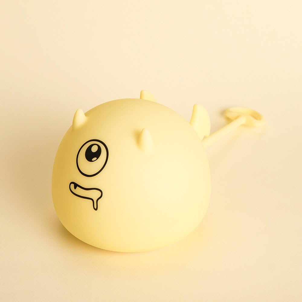 Children's LED Lights, Colored Soft Silicone Lights - Cute Cartoon Night Light (Color : Yellow)