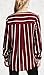 Ladies Striped Shirts Autumn V Neck Long Sleeve Loose Blouses for Women Chic Chiffon Tops (Burgundy, XXL)