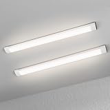 muzha 2 Packs LED Batten Lights 4FT 36W 4000K 3600lm PC Body Low Profile