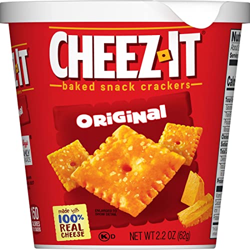 CHEEZ-IT CHEESE CRACKERS, BAKED SNACK CRACKERS, OFFICE AND KIDS SNACKS, ORIGINAL, 2.2OZ CUP (1 CUP)