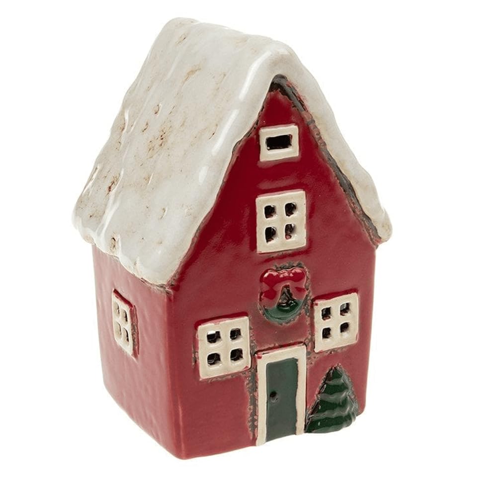 Christmas Cornish Village Pottery Lantern Red House