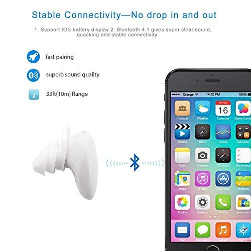 Auriculares Bluetooth, Auriculares estéreo inalámbrico para el Deporte, Funcionamiento con micrófono, reducción de Ruido Compatible con iPhone 7 7Plus 6s 6 y Android