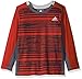 adidas Toddler Boys' Performance Logo Long Sleeve Tee Shirt, Light Scarlet Print, 4