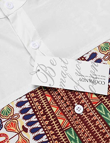 4 COOFANDY+African+Dashiki+Sleeve+Button