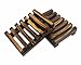Dark Brown Hawaii Style Bathroom Sink Deck Soap Holder Wooden Soap Dish Rectangular Hand Craft Natural Soap Holder