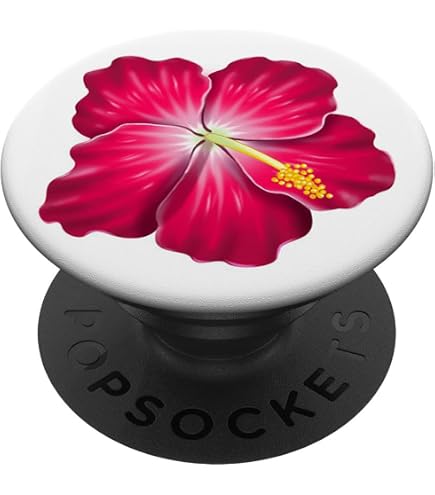 PopSocket Adhésif Design Fleur D'Hibiscus Bleue - Support Pour Téléphone, Interchangeable, Compatible Avec Les Coques Lisses