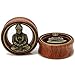 8mm-22mm Brass Buddha Dangle Wood Ear Gauges Piercing Flesh Tunnels Plugs Statement Earrings
