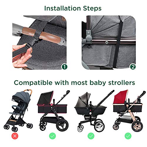 BYLaconic Stroller Sun Shade for Baby (Gray/with 2Pcs Hooks), Waterproof Sun Protection Stroller