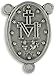 Bulk Pack of 10 - Miraculous Medal Rosary Centerpiece 1 Inch Silver Oxidized Finish with Blue Enamel Rosary Center Pieces for Rosary Making Supplies, Made in Italy