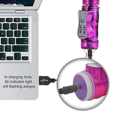 dingling372 Rabbit Toys for Women and Couples - Wireless C -litor M -assager - 12 Speeds - T -hrusting R -otating Beads - Large Size - Purple