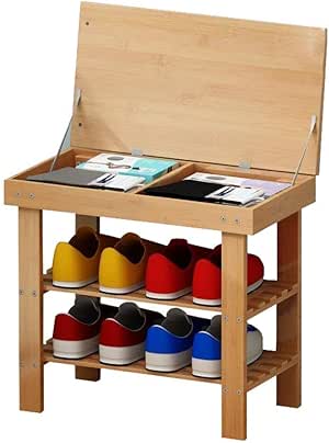 Relaxbx Zapatero de 2 Capas, Banco de Zapatas de Almacenamiento Simple