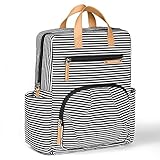 Diaper Bag Backpack by Kute 'n' Koo - New Enhanced Version - Designer Diaper Bag with 18 Handy Pockets, Stroller Straps, Changing Pad and 5 Stunning Colors (Toddler Edition, French Stripe)