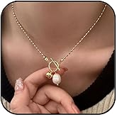 Gold Pearl necklace for Women Cute Small Bead Choker Chain Necklace Trendy Necklaces for Women Gold Jewelry Gift