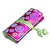 ALASKA BEAR®- Travel Jewelry Case Polka Dot Roll with Silk Embroidery Brocade Tie Close Handbags(Rose, Standard-Size)
