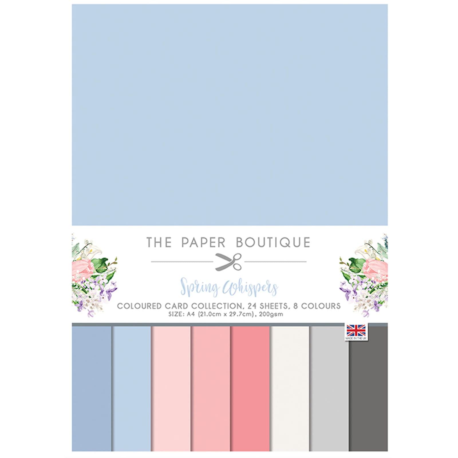 The Paper Boutique Spring Whispers-Colour Card Collection, A4